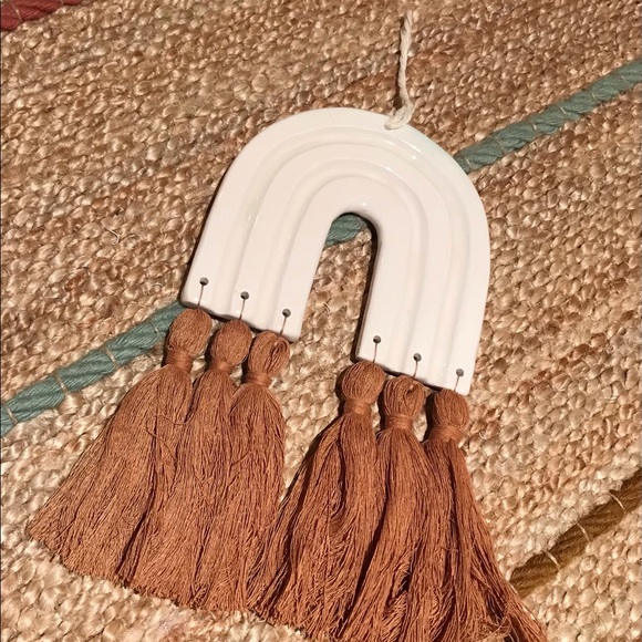 Clay and string rainbow wall hanging art - Picture 2 of 3